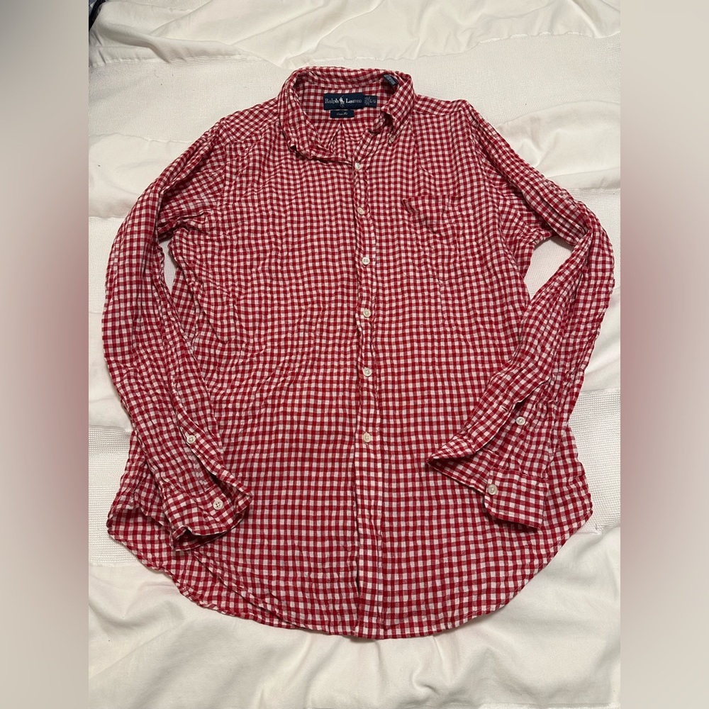 Men’s Large Red Gingham Ralph Lauren Shirt
